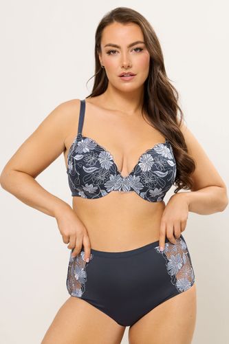 Culottes Couvrantes À Fleurs Brodées Bleu Marine Size 46-48 - Yours - Modalova