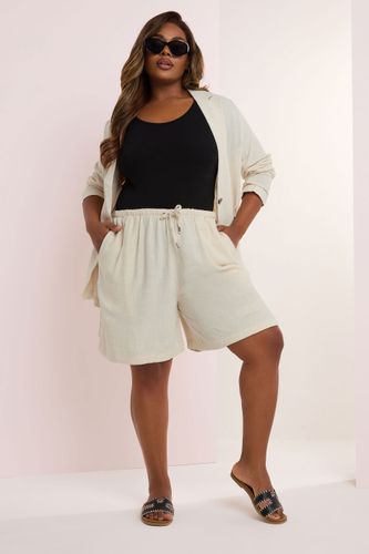 Short Beige En Lin À Cordons Size 58-60 - Yours - Modalova