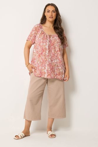 Blouse Trapèze À Plis Nervurés Rose À Fleurs Size 48 - Yours - Modalova