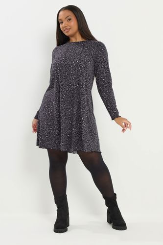 Top Tunique Côtelé Gris À Imprimé Léopard Size 46 - Yours - Modalova