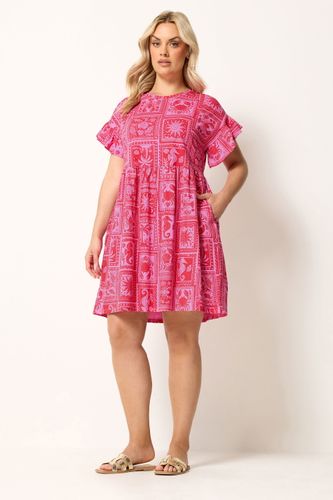 Robe Tunique Rose À Imprimé Coquillages Variés Size 48 - Yours - Modalova