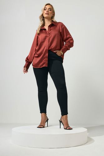 Chemise Orange En Satin Size 38 - Yours London - Modalova