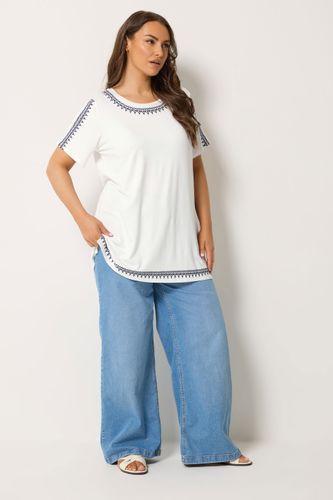 Yours Tshirt Blanc Brodé Size 46 - Yours - Modalova