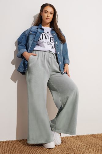 Jogging Gris Coupe Wide Leg À Poches Size 44 - Yours - Modalova