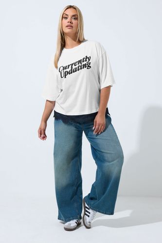 Top Blanc « Currently Upgrading » Avec Ourlet En Dentelle Size 42 - Limited Collection - Modalova