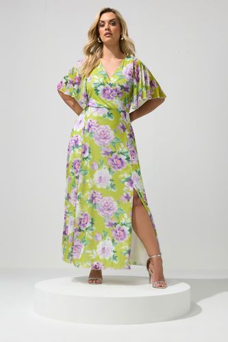 Robe Cachecœur Verte À Fleurs Size 46 - Yours London - Modalova