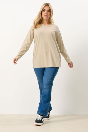 Tshirt Basique À Manches Longues Marron Naturel Size 42 - Yours - Modalova