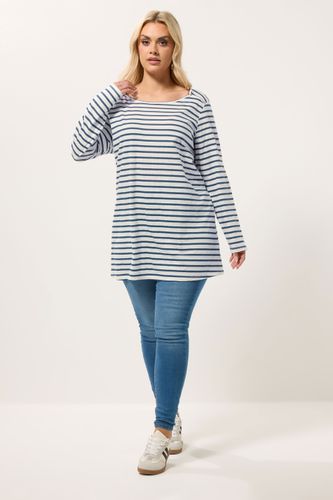 Tshirt Blanc Rayé À Manches Longues Avec Détails À Clous Size 46 - Yours - Modalova