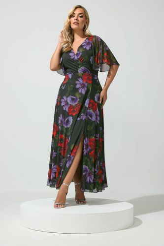Robe Cachecœur Longue Noire À Fleurs Size 54-56 - Yours London - Modalova