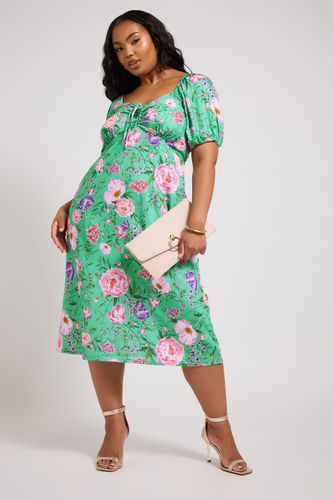 Robe Midi Verte Sarcelle Floral Size 50 - Yours London - Modalova