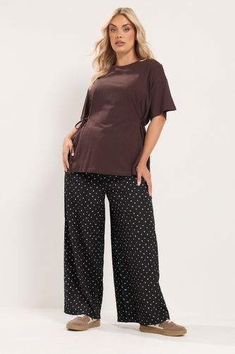 Pantalon Large Marron Chocolat Et Bleu À Pois Size Regular > 40 - Yours - Modalova