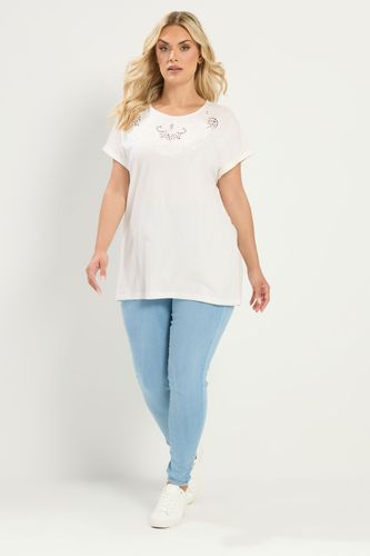 Tshirt À Mancherons En Broderie Anglaise Blanche Size 46 - Yours - Modalova