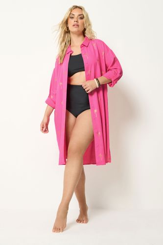 Robechemise Rose Et Or À Motif Palmier Size 50-52 - Yours - Modalova