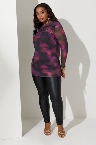 Haut À Col Bénitier En Maille Floue Violette Size 46 - Yours London - Modalova