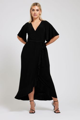 Robe Maxi Noire Cachecoeur Roulanté Size 44 - Yours London - Modalova