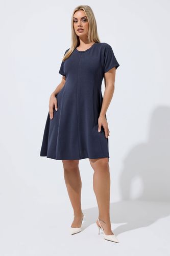 Robe Patineuse Plissée Bleu Marine Size 38 - Limited Collection - Modalova