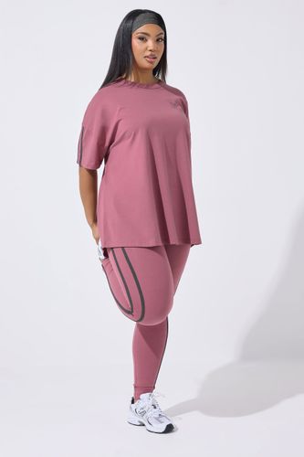 Active Legging Rose À Rayures Latérales Size 48 - Yours - Modalova