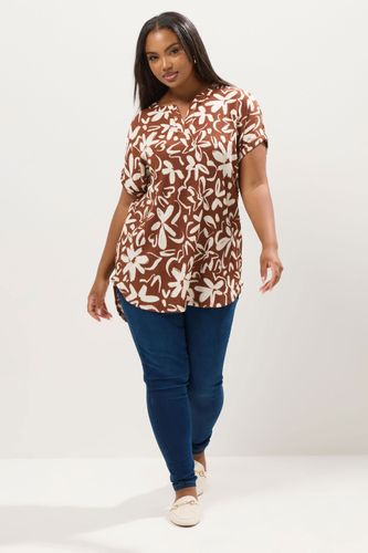 Haut Marron À Col Cranté Texturé Et Fleuri Size 58-60 - Yours - Modalova