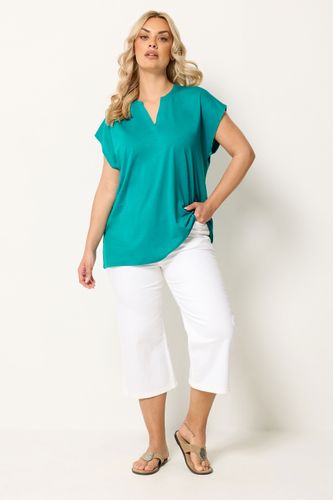Tshirt Bleu À Encolure Fendue Size 46 - Yours - Modalova