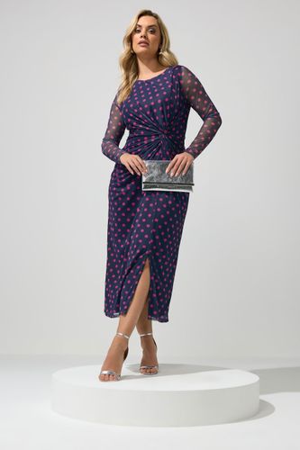 Robe Nouée Bleu Marine Et Rose À Pois Size 48 - Yours London - Modalova