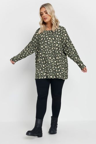 Pull Vert Imprimé Léopard Size 50-52 - Yours - Modalova