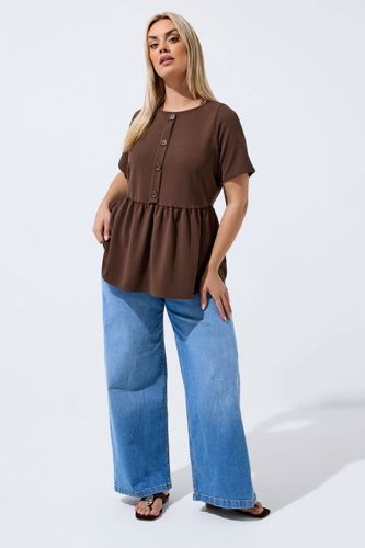 Top À Basque Marron Chocolat Size 54-56 - Limited Collection - Modalova