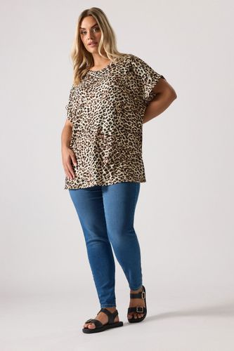 Haut À Épaules Tombantes Marron À Imprimé Léopard Size 50-52 - Yours - Modalova