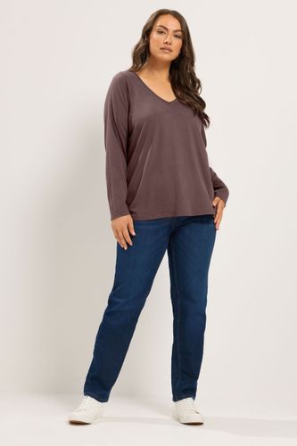 Tshirt Grande Taille Marron À Col En V Size 42 - Yours - Modalova