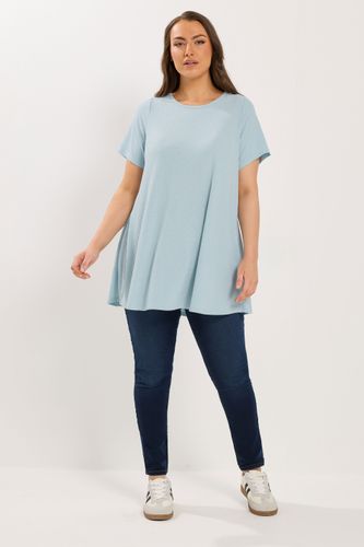 Tshirt Évasé Bleu Clair Scintillant Size 46 - Yours - Modalova