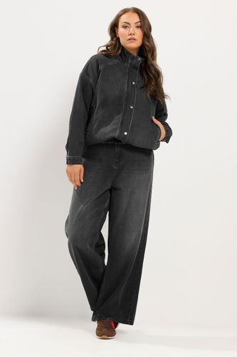 Bomber À Col Cheminée En Jean Noir Size 44 - Yours - Modalova