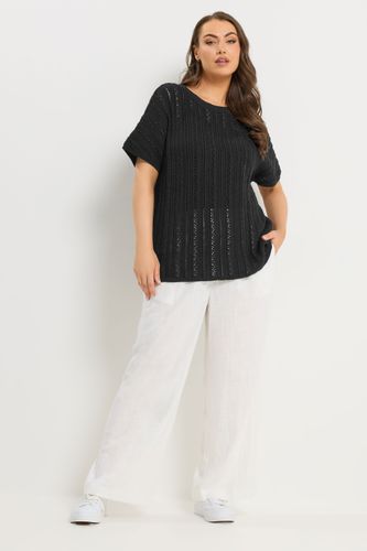 Top Coupe Carrée Noir En Maille Size 62-64 - Yours - Modalova