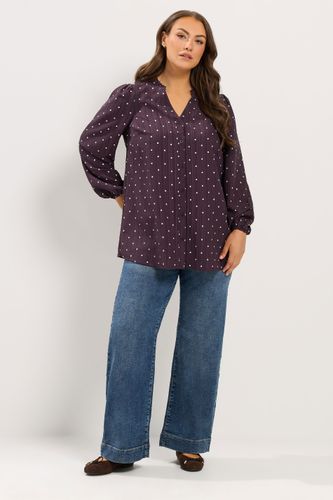 Blouse À Encolure Fendue Violet Tacheté Size 58-60 - Yours - Modalova