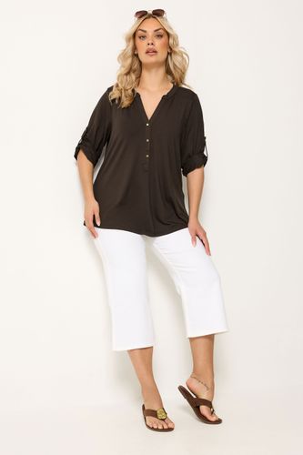 Top Marron À Patte De Boutonnage Size 42 - Yours - Modalova