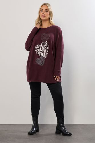 Curve Pull Violet À Ornements Cœur Size 50-52 - Yours - Modalova