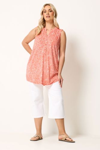 Blouse Trapèze Sans Manches À Imprimé Ikat Floral Size 46 - Yours - Modalova