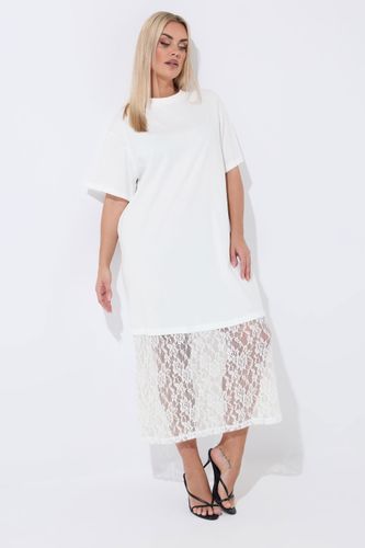 Robe Blanche Bordée De Dentelle Size 42 - Limited Collection - Modalova