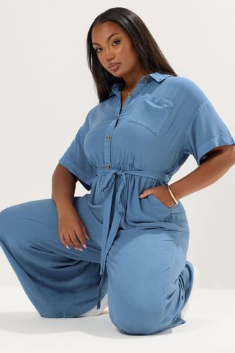 Combinaison Bleue En Jean Coupe Wide Leg Size 46 - Yours - Modalova
