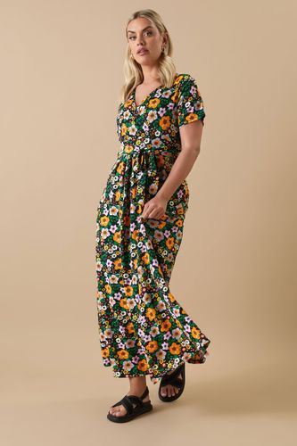 Robe Cachecoeur Maxi Noire & Orange Floral Size 48 - Yours - Modalova