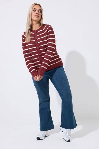 Cardigan En Maille Bordeaux À Rayures Size 50-52 - Limited Collection - Modalova
