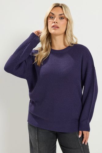 Pull En Maille Violette À Col Rond Size 46-48 - Yours - Modalova
