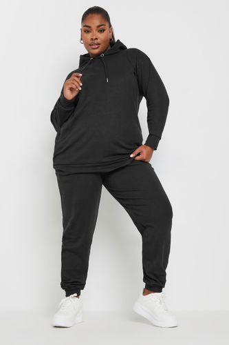 Jogging Noir Nervuré En Jersey Size 46 - Yours - Modalova