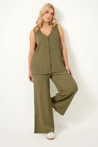 Gilet Vert Kaki Texturé Size 46 - Yours - Modalova