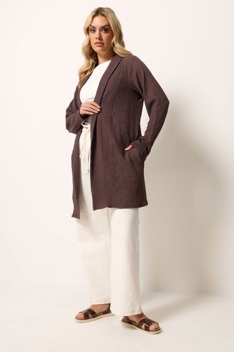 Blazer Texturé Façon Bulles Marron Chocolat Size 58-60 - Yours - Modalova