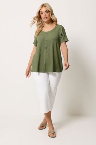Tshirt Effet Froissé Vert Olive Size 44 - Yours - Modalova