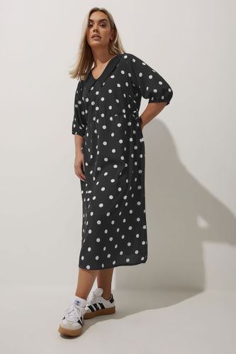 Robe Midi Noire & Blanche À Pois Size 44 - Limited Collection - Modalova