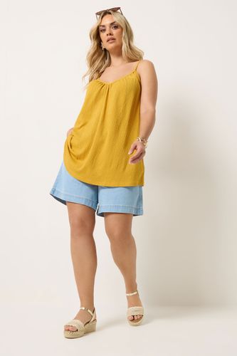 Débardeur Évasé Et Froncé Jaune Size 44 - Yours - Modalova