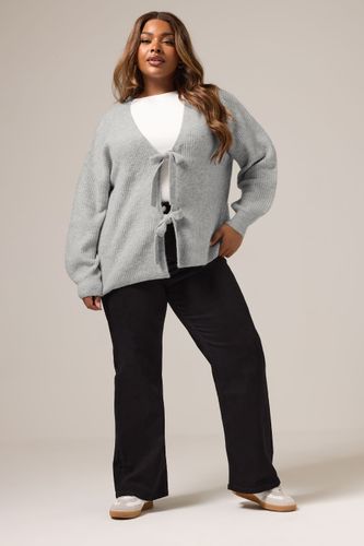 Cardigan Gris À Nœud Papillon Sur Le Devant Size 46-48 - Yours - Modalova