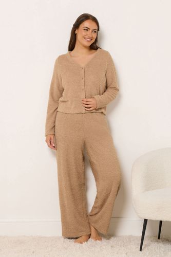 Pantalon Large En Chenille Marron Camel Size 46-48 - Yours - Modalova