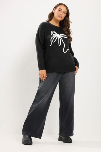 Pull Noir En Maille À Nœud Size 54-56 - Yours - Modalova