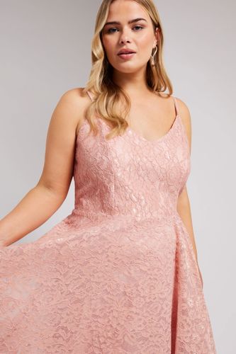 Robe De Bal Rose Poudré Midi Size 48 - Yours London - Modalova